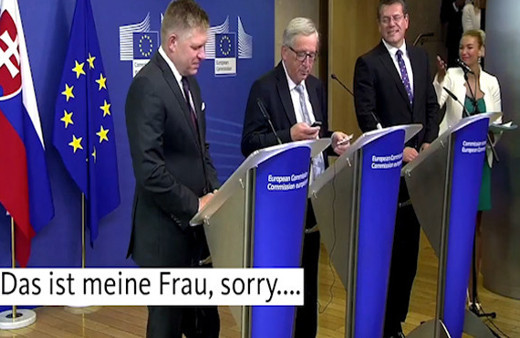 AB Komisyonu Başkanı Juncker: Affedersiniz karım arıyor, hayır Merkel'miş