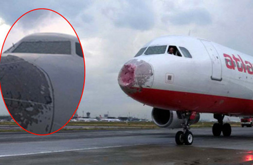 Çılgın pilot! Ön cam buz gibi olunca uçağı yan yatırarak indirdi