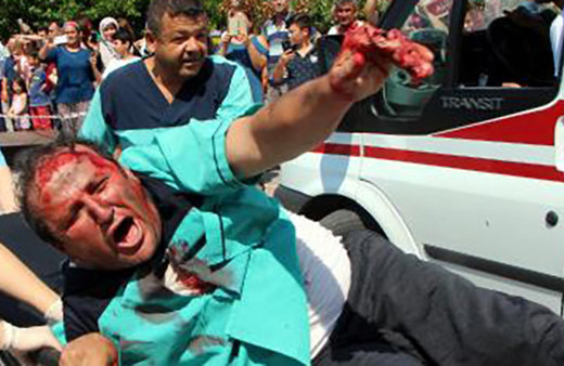 Patlama tatbikatı dehşet içinde bıraktı