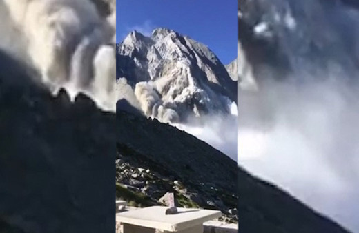 Adeta dağ yıkıldı! Dehşete düşüren görüntü