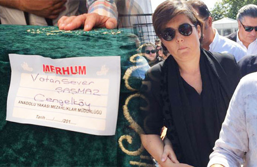 Vatan Şaşmaz'ın hamile eşi Yasemin Adalı'nın eşine son vedası