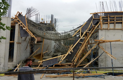 Çorum'da müze inşaatı çöktü: 6 yaralı