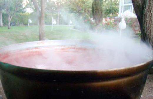 Pekmez kaynattığı kazanın içine düştü