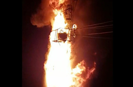 Standart dışı sigorta yüzünden trafo alev alev yandı