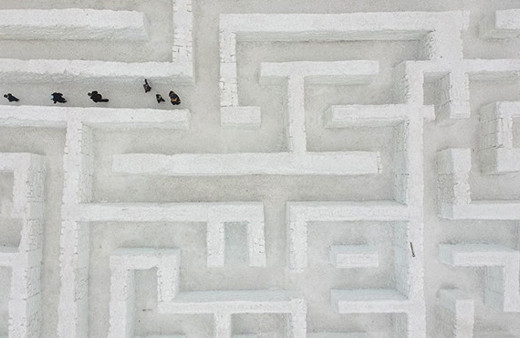 Dünyanın en büyük kar labirenti yapıldı