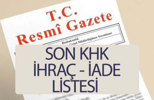 İhraç ve göreve iade edilen öğretmen polis memur listesi (12 Ocak 2018 KHK'sı)