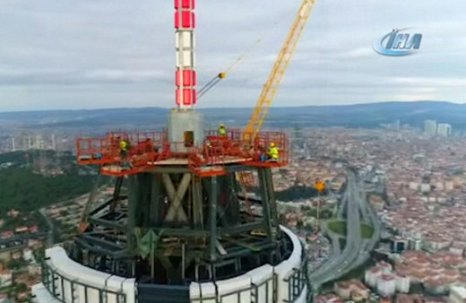 Çamlıca kulesinin son hali havadan böyle görüntülendi