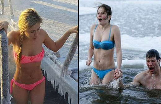 Çok cesur hareket dondurucu havada bu halde...