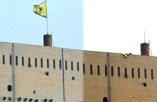 Terör örgütüne darbe! Operasyonla paçavraları indirildi