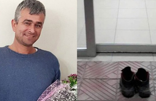 Hastane kapısında ayakkabılarını çıkardı