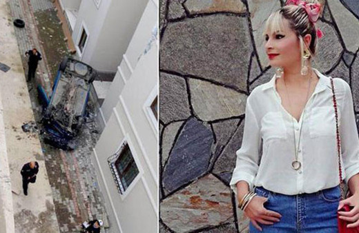 Bursa'da feci kaza! Otomobil apartman boşluğuna böyle düştü