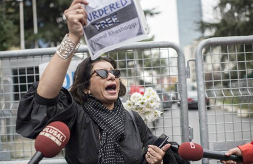 Cemal Kaşıkçı için Başkonsolosluk önünde tek kişilik eylem