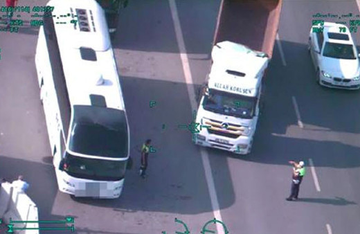 Polis helikopterle trafik denetimi yaptı!