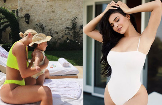 21 yaşındaki Kylie Jenner'in kızıyla birlikte pozları beğeni yağmuruna tutuldu