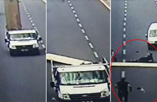 Akıl almaz olay! Reklam tabelasıyla birlikte...