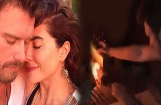 Kıvanç Tatlıtuğ ve Başak Dizer Tatlıtuğ'un şömine keyfi