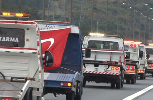 Oto çekicilerinden toplu eylem