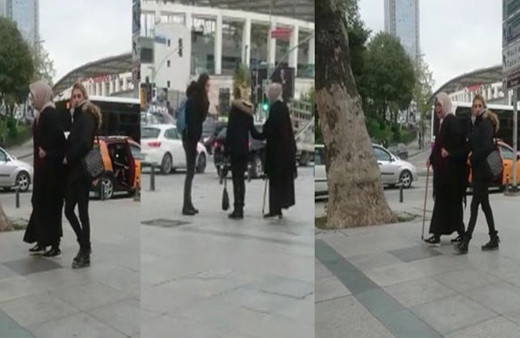 Hasta numarası yapıp turistlerden para dilenen iki kadın kamerada