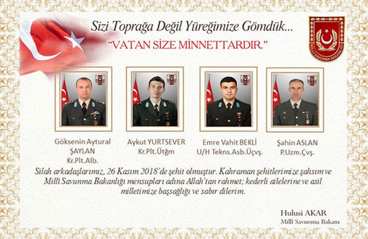 Hulusi Akar: 'Sizi toprağa değil yüreğimize gömdük'