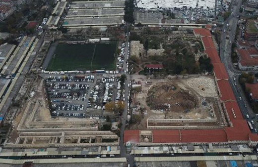 Rami Kışlası'nda kütüphane çalışması havadan görüntülendi