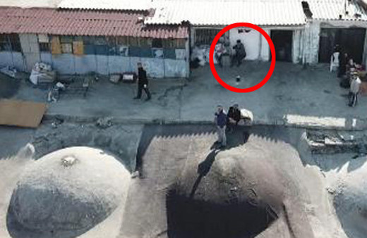 Kaçak kazı görüntülenince drone tüfekle nişan aldı