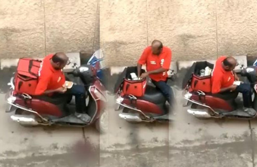 Müşterinin yemeğini yedi sonra teslim etti İğrenç olay