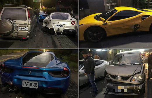 Garson 3 Ferrariye çarptı halk yardıma koştu 