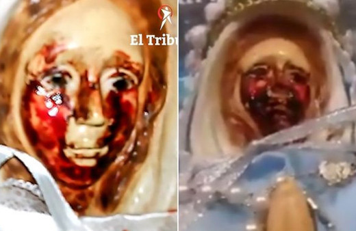 Ağlayan Meryem Ana heykeli 38. kez böyle kan akıttı!