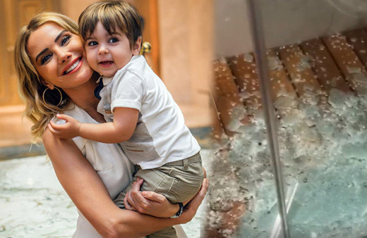 Ece Erken'i çıldırtan olay! Oğlu Eymen banyodayken...