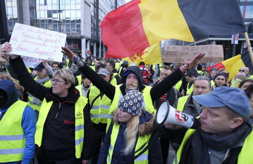 Sarı Yelekliler Belçika'da da gözaltına alındı