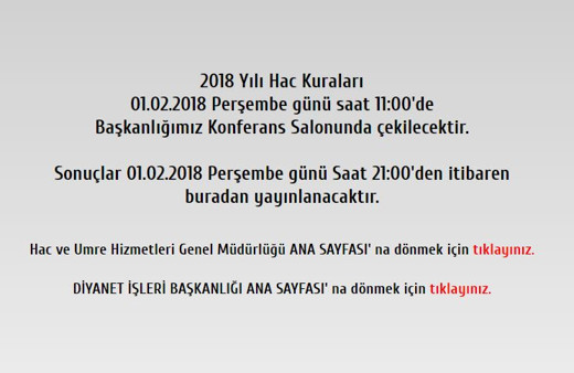 Hac kura sonuçları-Diyanet 2018 ön kayıt ücreti ne kadar