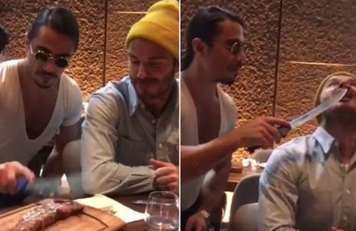 Nusret David Beckham'a elleriyle et yedirdi!