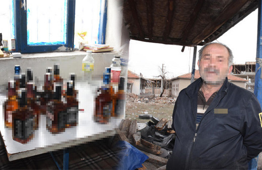 Evinde 84 şişe sahte içkiyle yakalandı içiciyim dedi
