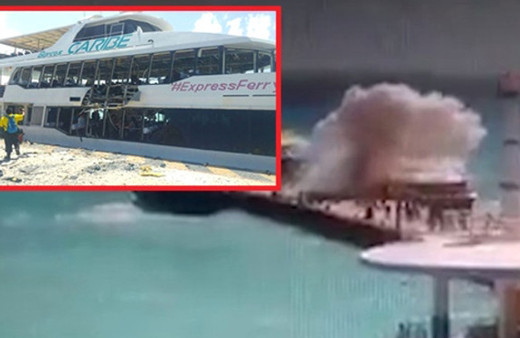 Feribotta patlama oldu, yolcular denize savruldu