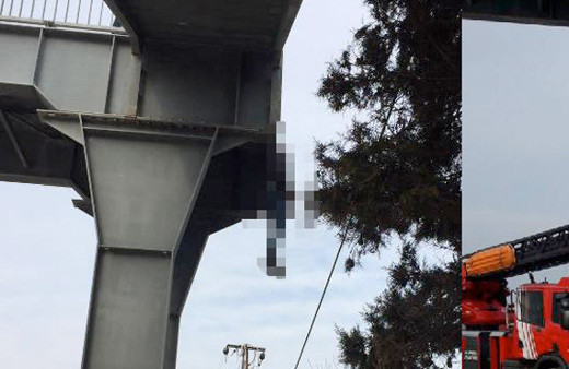 Büyükçekmece'de korkunç olay! Üst geçitte asılı ceset bulundu