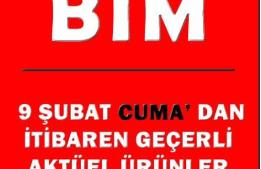 BİM 9 Şubat aktüel perşembe indirimli ürünler kataloğu