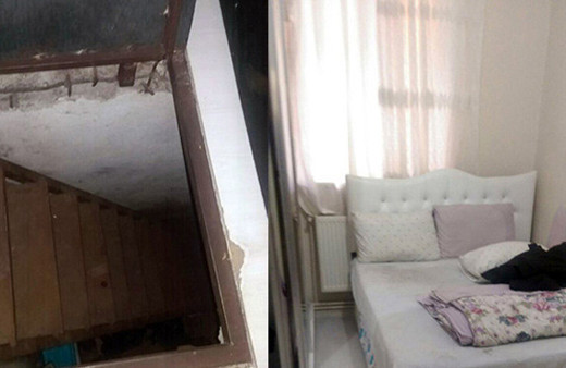 Şok görüntü! Yatak odasından gizli geçit çıktı