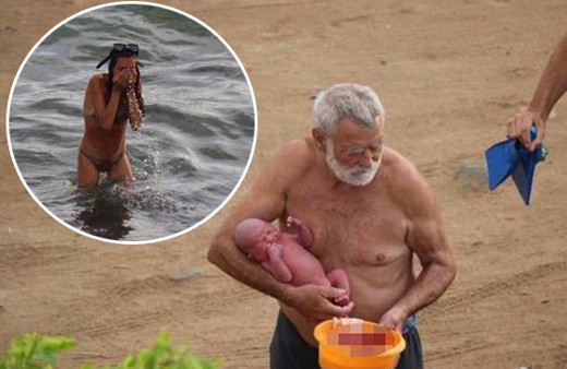 Farkında olmadan balkondan çekti! Rus turist denizde doğurdu