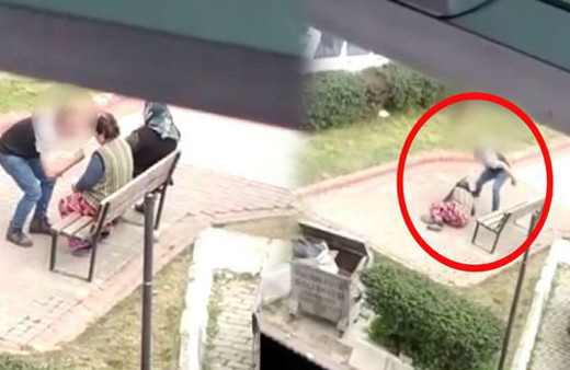 Vicdansız adam annesini tekme tokat dövdü, o anlar kameraya yansıdı!