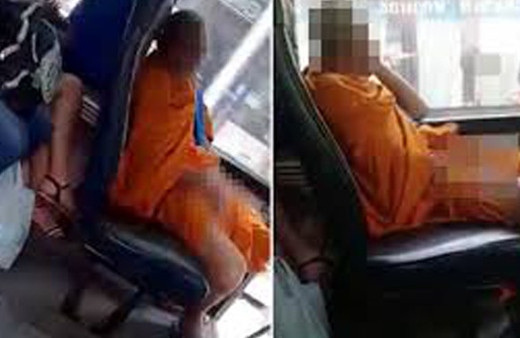Böyle rezalet görülmedi! Çinli budist otobüste cinsel organını... 