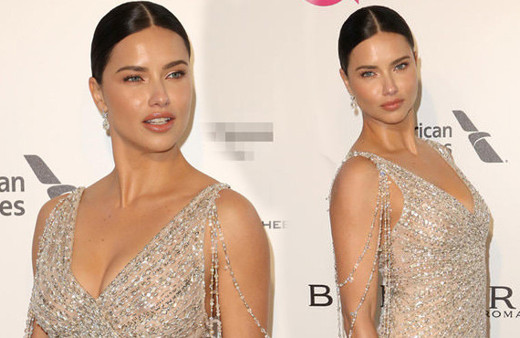 Adriana Lima'dan kırmızı halıya damga vuran cesur dekolte!