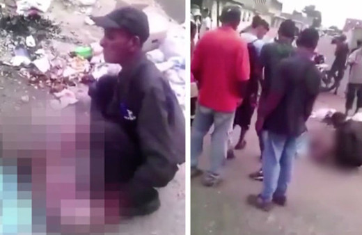  Dehşet görüntüler! Sokak köpeğini yemek için kesti