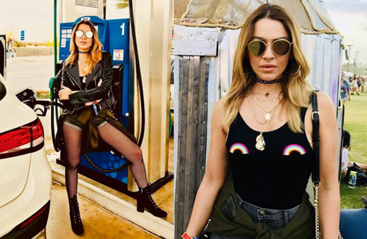 Hadise'den Coachella festivalinden renkli pozlar