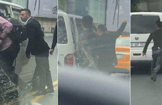 Tekmeler yumruklar havada uçuştu! Şoförü feci dövdüler