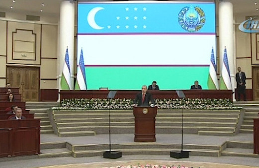 Cumhurbaşkanı Erdoğan'a Özbek Meclisi'nde alkış yağmuru