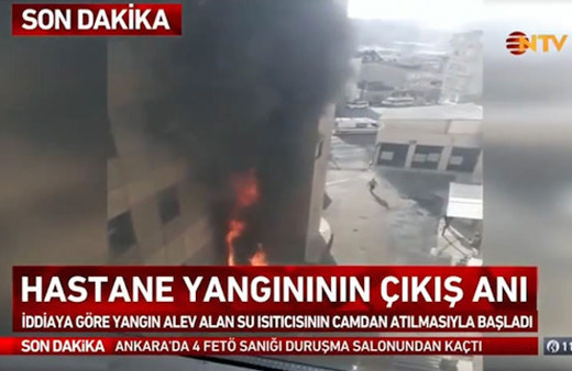 Taksim İlkyardım hastanesindeki yangınının çıkış anı!