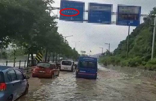 İstanbul yolunu sel bastı!