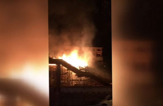 Korkutan yangın! Hızlı tren inşaatı alev alev yandı