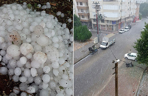 Antalya'yı ceviz büyüklüğünde dolu vurdu! Çok sayıda sera zarar gördü