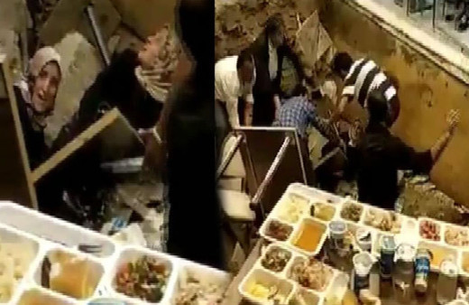 İftar sırasında dehşet anları! Zemin çöktü!